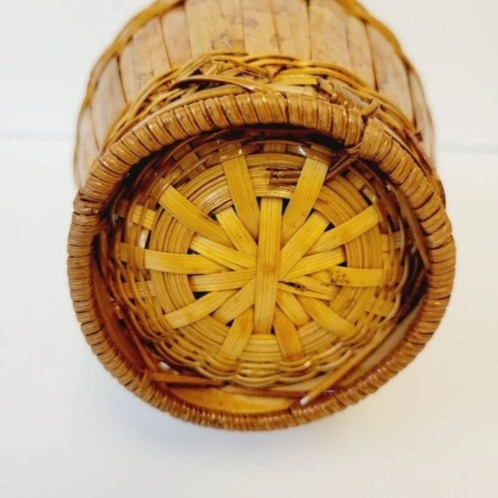 Handmade Bottle Neck Wicker Basket